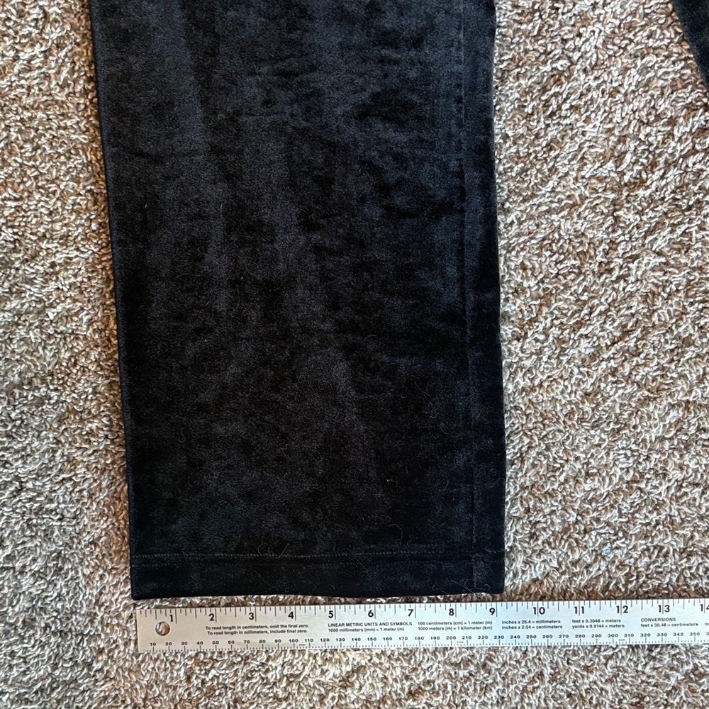 Coldwater Creek Black Velour Pull On Relaxed Pants Trousers Women’s PS - Picture 5 of 9